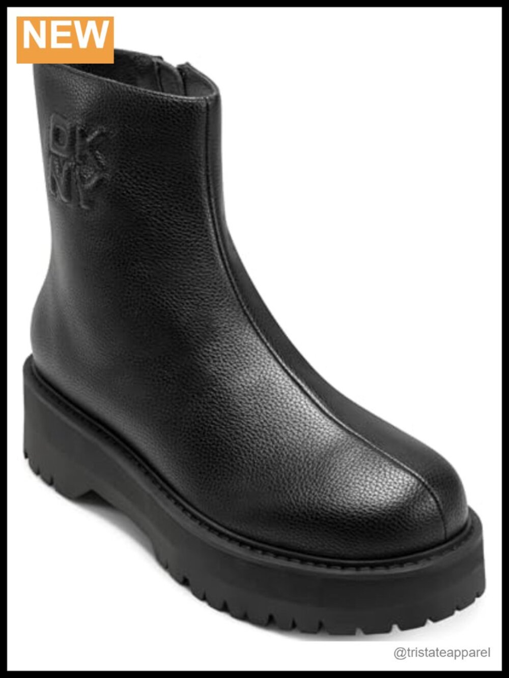 DKNY Lug Sole Chelsea Boot Ankle Boots Leather Block Heel